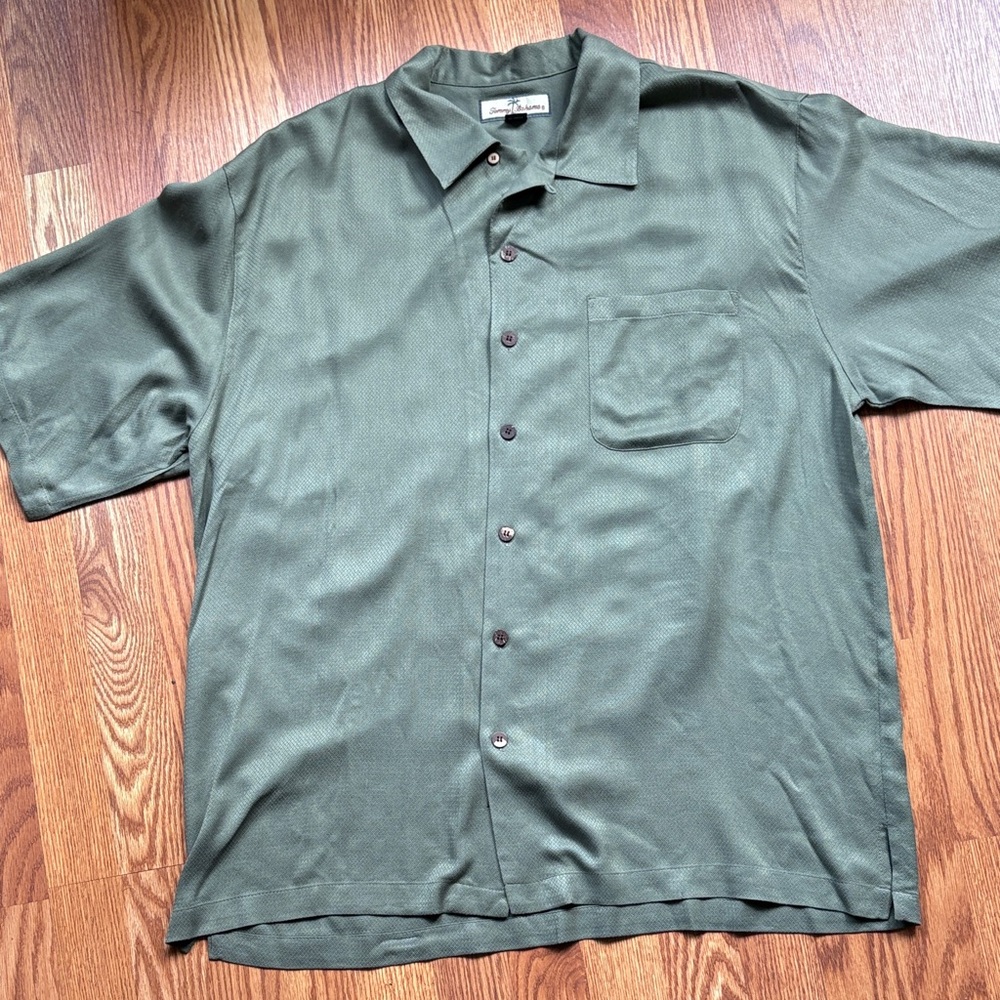 Tommy Bahama Dark Green Tropical Embroidered Shirt - Picture 3 of 6